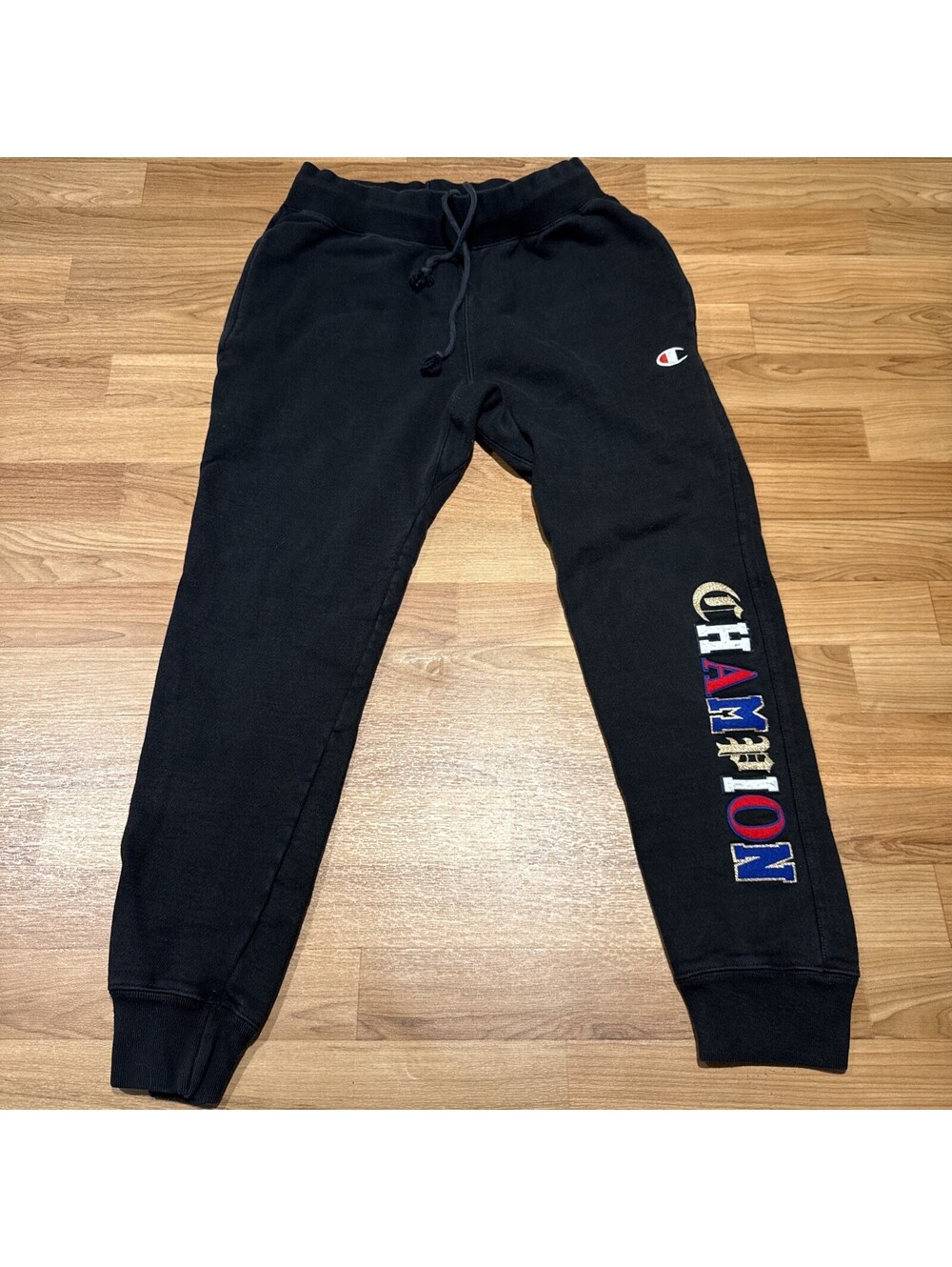 Champion Joggers Men M Black Reverse Weave Old English Graphic Sweatpants